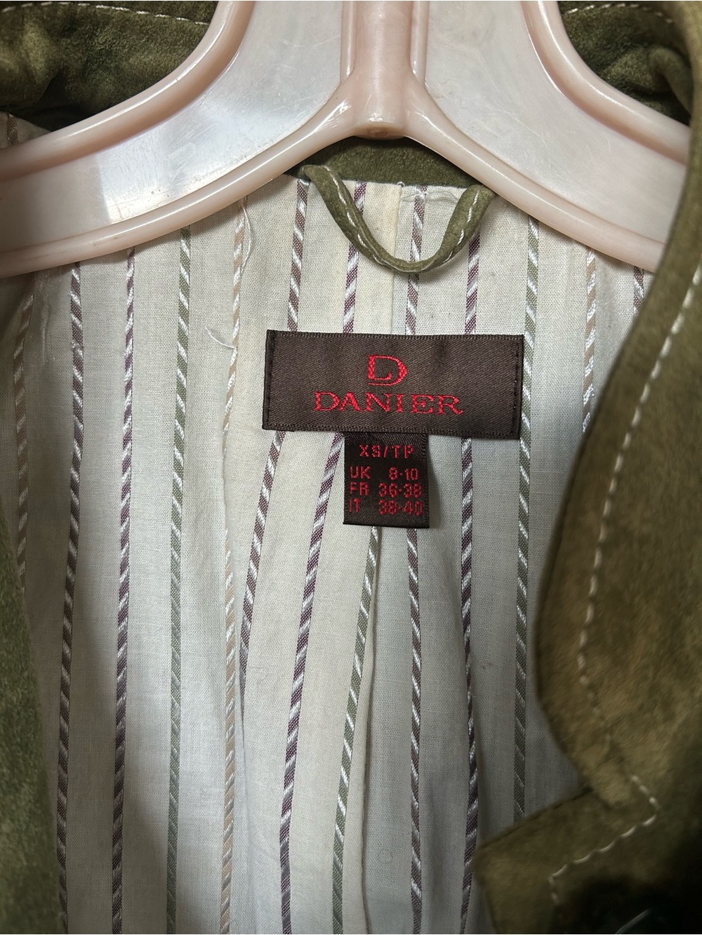 Women's Danier Olive Green Suede Button-Front Jacket - Picture 6 of 9